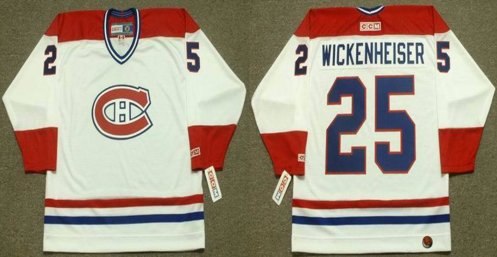 2019 Men Montreal Canadiens #25 Wickenheiser White CCM NHL jerseys